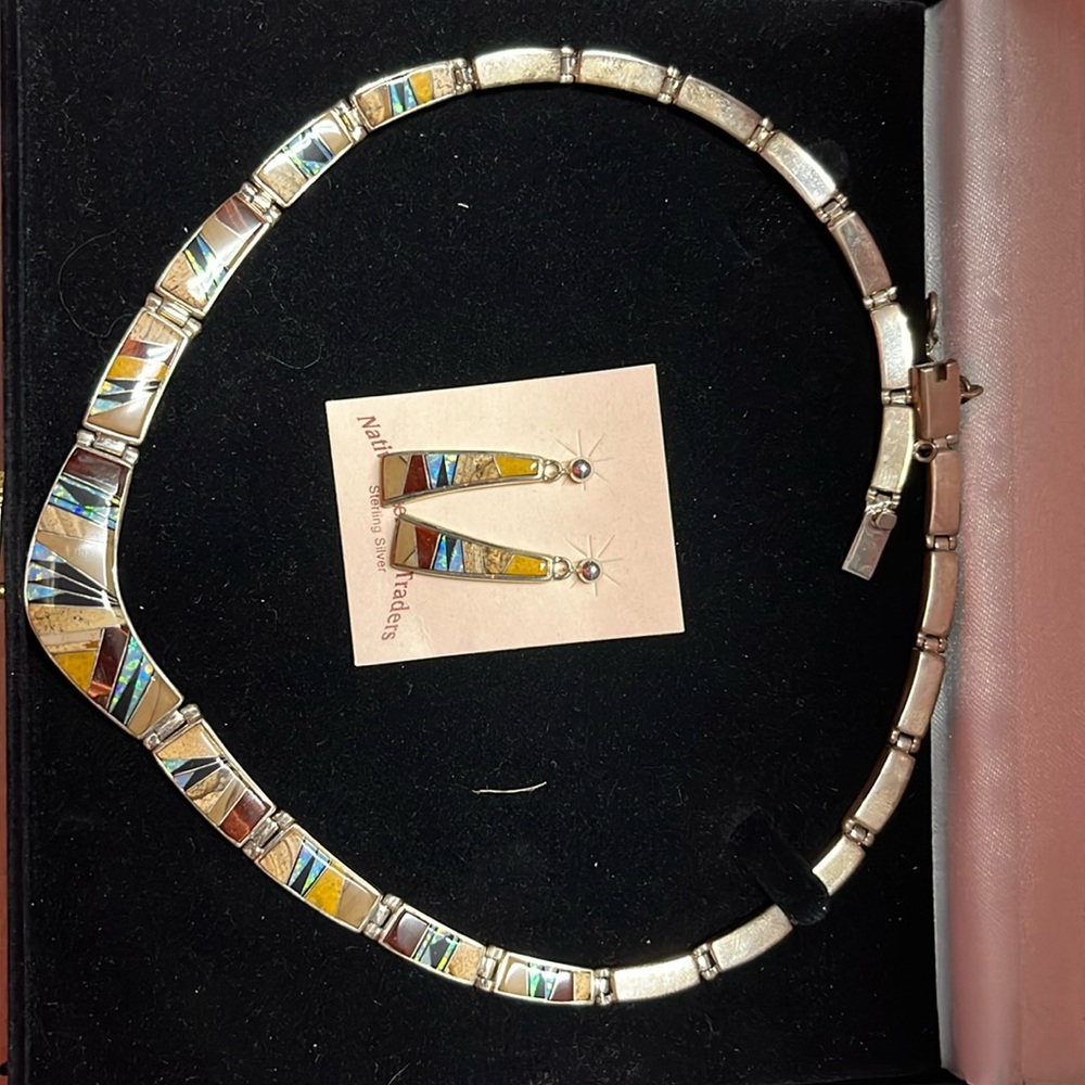 Southwest Necklace and Earring Set - Calvin Begay
